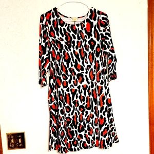 Black/Red/White Animal Print Dress